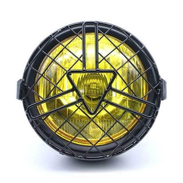 Phare moto jaune - scrambler - café racer